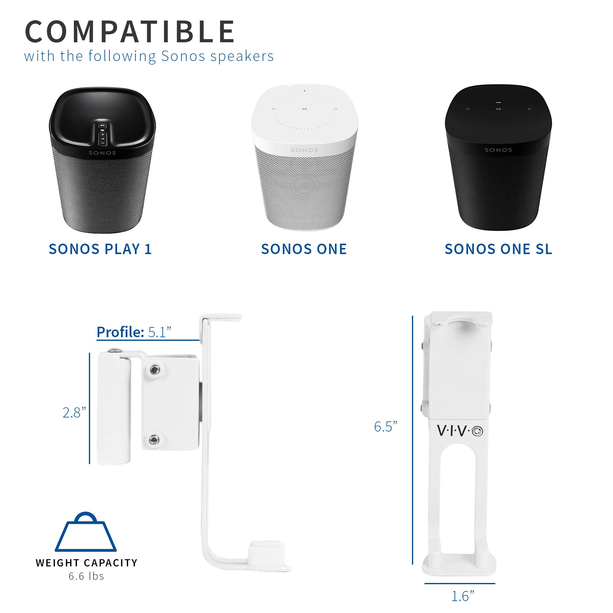 Amazon | VIVO ホワイト デュアルウォールマウントブラケット Sonos